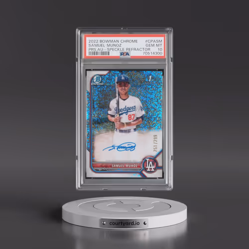 2022 Bowman Chrome Prospect Autographs #CPASM Samuel Munoz - Speckle Refractor (PSA 10 GEM MINT)