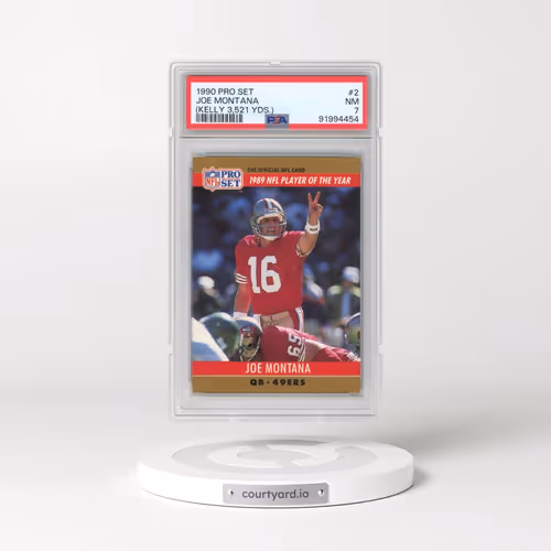 1990 Pro Set #2 Joe Montana - (Kelly 3,521 Yds.) (PSA 7 NM)