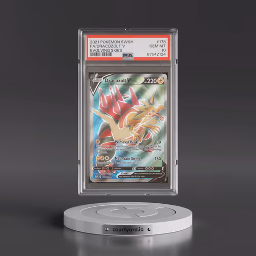 2021 Pokémon Sword & Shield Evolving Skies #178 Dracozolt V - Holo Full Art (PSA 10 GEM MINT)