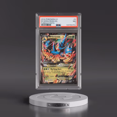 2014 Pokémon XY Furious Fists #5 M Heracross EX - Holo (PSA 7 NM)