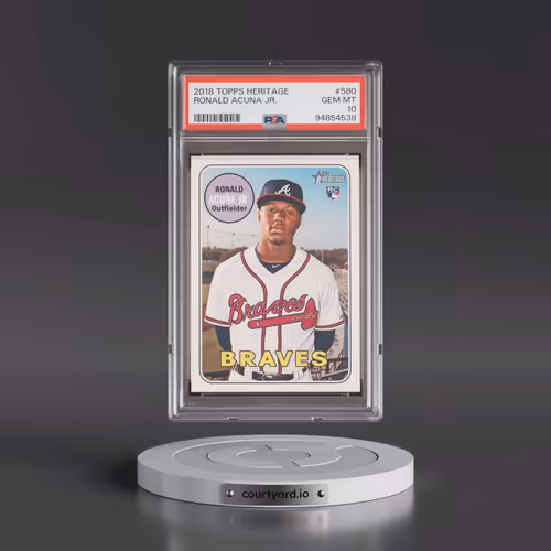 2018 Topps Heritage #580 Ronald Acuna Jr. (PSA 10 GEM MINT)