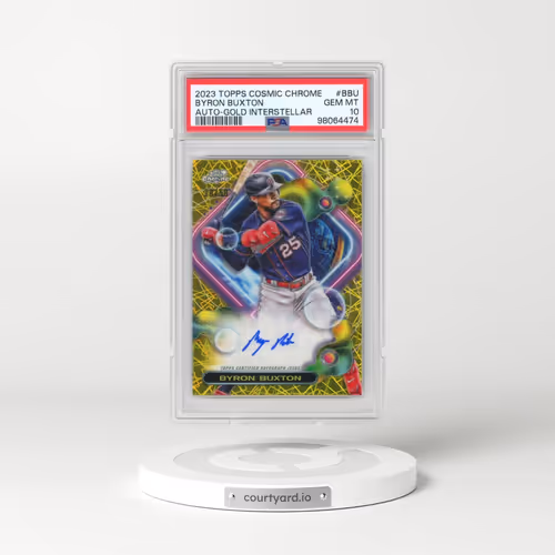 2023 Topps Cosmic Chrome Cosmic Chrome Autograph #BBU Byron Buxton - Gold Interstellar Refractor (PS