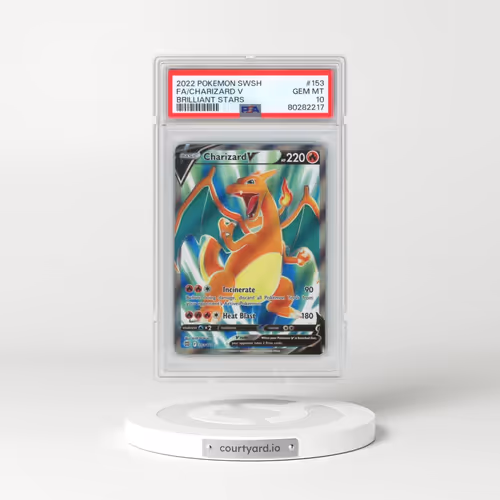 2022 Pokémon Sword & Shield Brilliant Stars #153 Charizard V - Holo Full Art (PSA 10 GEM MINT)