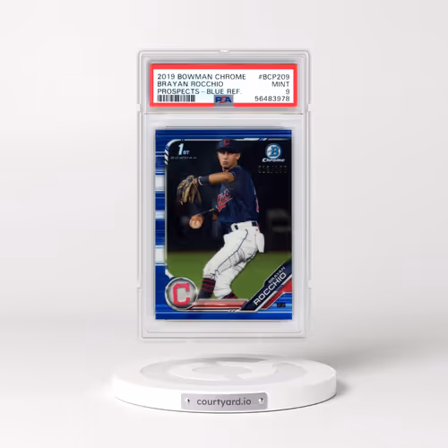 2019 Bowman Chrome Prospects #BCP209 Brayan Rocchio - Blue Refractor (PSA 9 MINT)