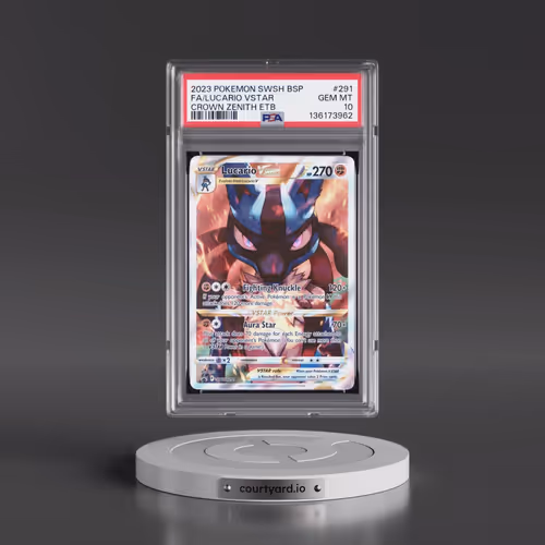 2023 Pokémon Swsh Black Star Promo #291 Lucario Vstar - Full Art Crown Zenith Elite Trainer Box (PSA