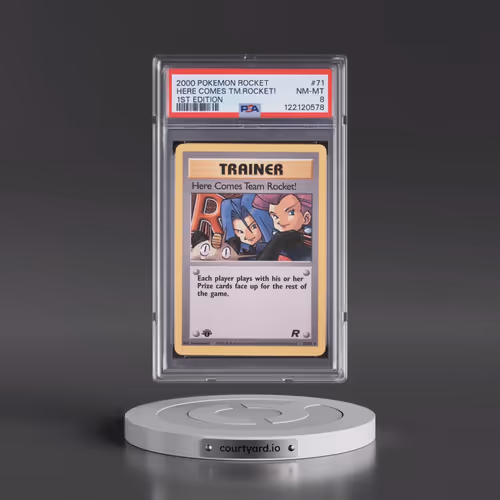 2000 Pokémon Rocket #71 Here Comes Team Rocket! - 1st Edition (PSA 8 NM-MT)