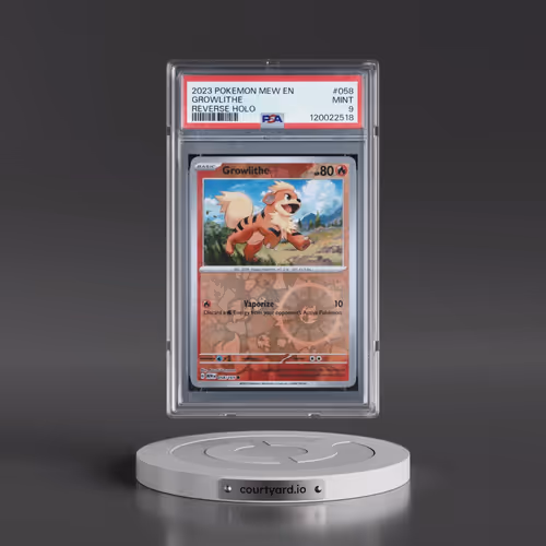 2023 Pokémon Mew EN-151 #058 Growlithe - Reverse Holo (PSA 9 MINT)