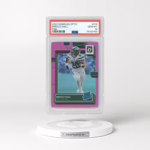 2022 Panini Donruss Optic #214 Breece Hall - Pink (PSA 10 GEM MINT)