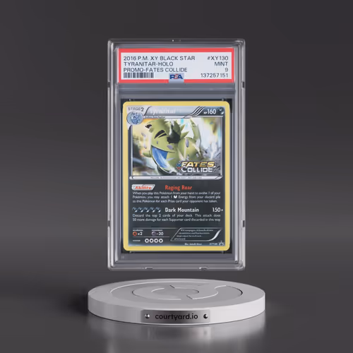 2016 Pokémon XY Black Star Promo #XY130 Tyranitar - Holo Fates Collide (PSA 9 MINT)