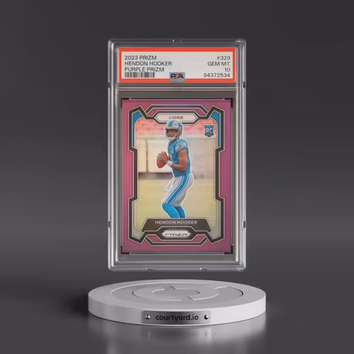 2023 Panini Prizm #329 Hendon Hooker - Purple Prizm (PSA 10 GEM MINT)