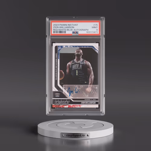 2023 Panini Instant #75 Zion Williamson - Red/White/Blue Autograph (PSA 9 MINT)