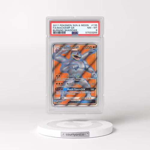 2017 Pokémon Sun & Moon Burning Shadows #135 Machamp GX - Holo Full Art (PSA 8 NM-MT)