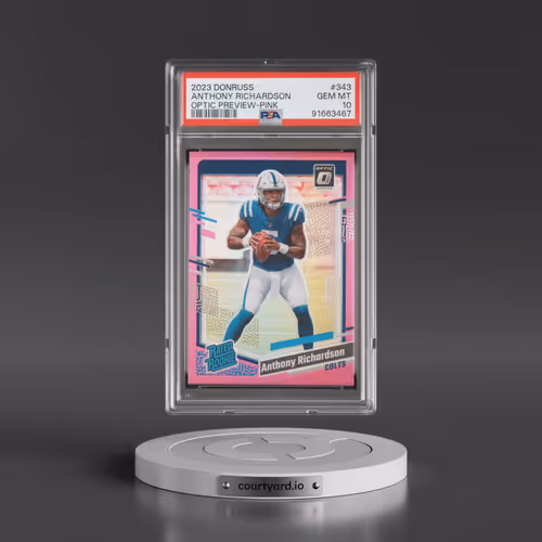 2023 Panini Donruss #343 Anthony Richardson - Optic Preview-Pink (PSA 10 GEM MINT)