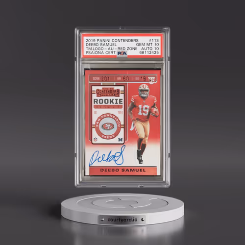 2019 Panini Contenders #113 Deebo Samuel - Autograph-Red Zone (PSA 10 GEM MINT)