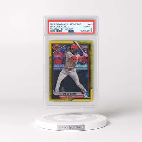 2024 Bowman Chrome Mega Box #42 Elly de La Cruz - Yellow Refractor (PSA 10 GEM MINT)