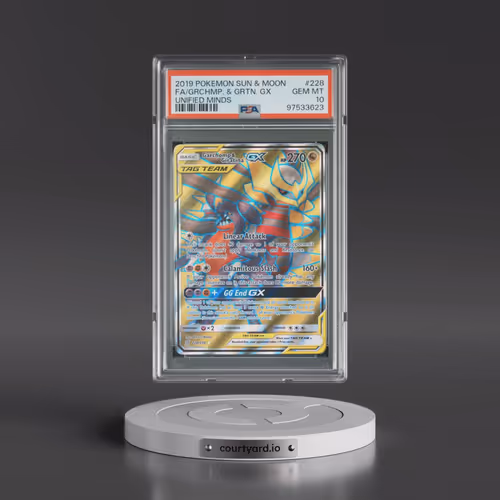 2019 Pokémon Sun & Moon Unified Minds #228 Garchomp & Giratina GX - Holo Full Art (PSA 10 GEM MINT)
