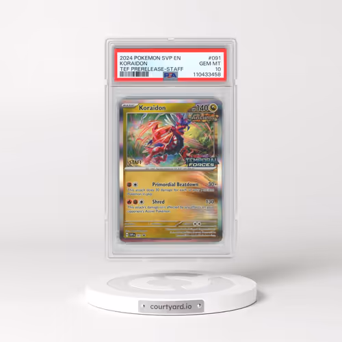 2024 Pokémon Svp EN-SV Black Star Promo #091 Koraidon - Temporal Forces Prerelease-Staff (PSA 10 GEM