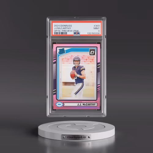 2024 Panini Donruss #303 JJ McCarthy - Optic Preview-Pink (PSA 9 MINT)