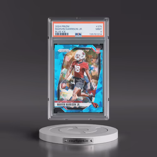 2024 Panini Prizm #375 Marvin Harrison Jr. - Blue Ice (PSA 9 MINT)