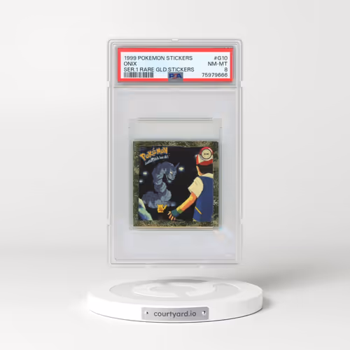 1999 Pokémon Stickers Series 1 Rare Gold Stickers #G10 Onix (PSA 8 NM-MT)