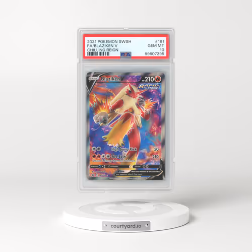 2021 Pokémon Sword & Shield Chilling Reign #161 Blaziken V - Holo Full Art (PSA 10 GEM MINT)