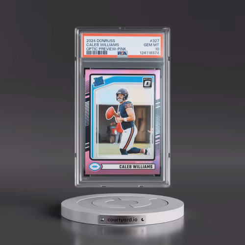2024 Panini Donruss #327 Caleb Williams - Optic Preview-Pink (PSA 10 GEM MINT)