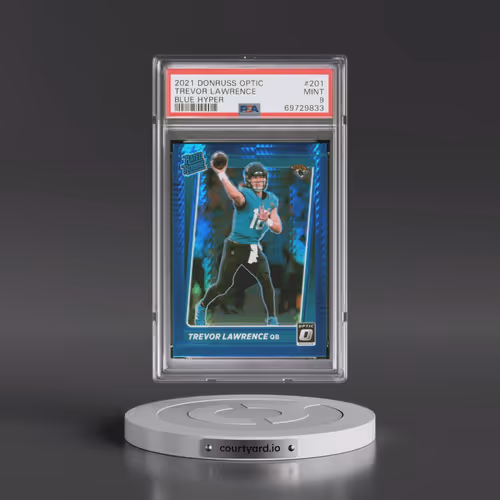2021 Panini Donruss Optic #201 Trevor Lawrence - Blue Hyper (PSA 9 MINT)
