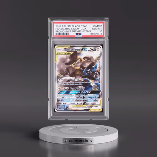 2019 Pokémon SM Black Star Promo #SM192 Lucario & Melmetal GX - Holo Full Art Power Partnership Tins