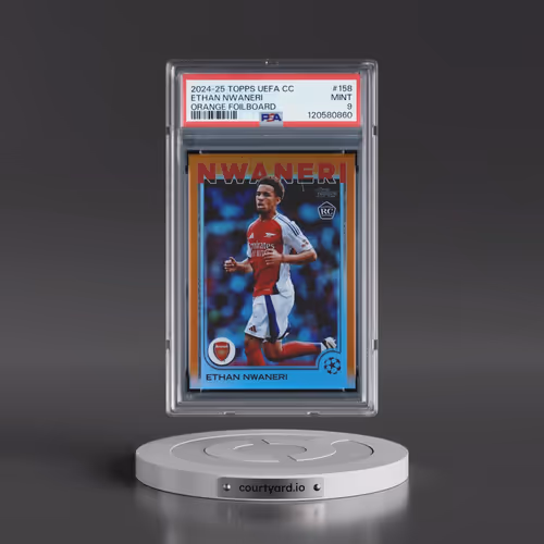 2024-25 Topps UEFA Club Competitions #158 Ethan Nwaneri - Orange Foilboard (PSA 9 MINT)