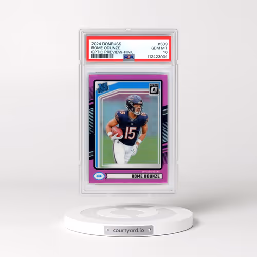 2024 Panini Donruss #309 Rome Odunze - Optic Preview-Pink (PSA 10 GEM MINT)