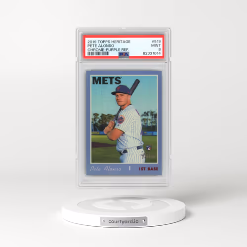2019 Topps Heritage #519 Pete Alonso - Chrome-Purple Refractor (PSA 9 MINT)