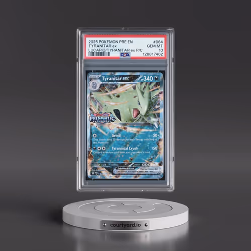 2025 Pokémon Pre EN-Prismatic Evolutions #064 Tyranitar EX - Holo Lucario EX & Tyranitar EX Premium