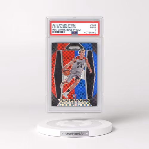 2017 Panini Prizm #247 Lauri Markkanen - Red White Blue Prizm (PSA 9 MINT)