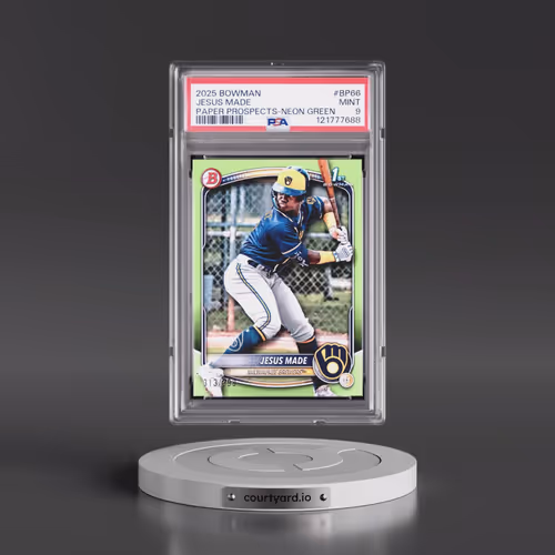 2025 Bowman Paper Prospects #BP66 Jesus Made - Neon Green (PSA 9 MINT)