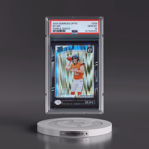 2024 Panini Donruss Optic #209 Bo Nix - Purple Shock (PSA 10 GEM MINT)