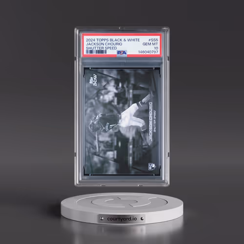 2024 Topps Black and White Shutter Speed #SS5 Jackson Chourio (PSA 10 GEM MINT)