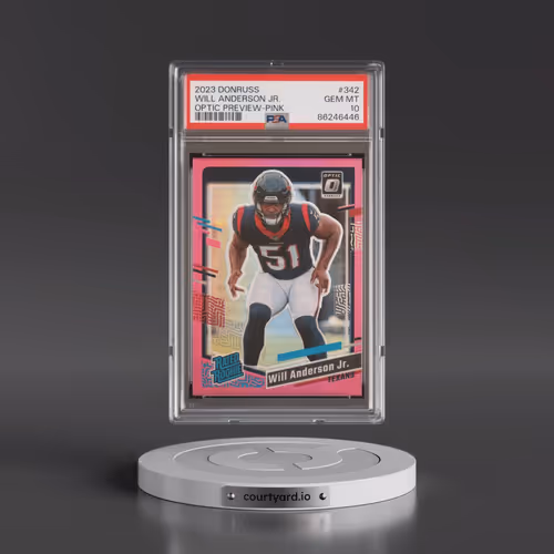 2023 Panini Donruss #342 Will Anderson Jr. - Optic Preview-Pink (PSA 10 GEM MINT)