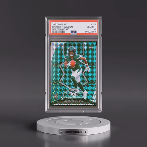2022 Panini Mosaic #311 Garrett Wilson - Green Mosaic (PSA 10 GEM MINT)