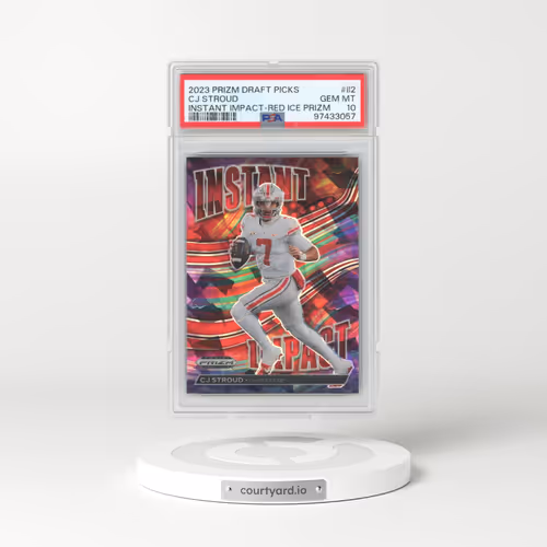 2023 Panini Prizm Draft Picks Instant Impact #II2 CJ Stroud - Red Ice Prizm (PSA 10 GEM MINT)