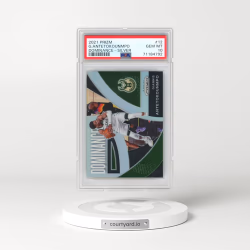 2021 Panini Prizm Dominance #12 Giannis Antetokounmpo - Silver (PSA 10 GEM MINT)