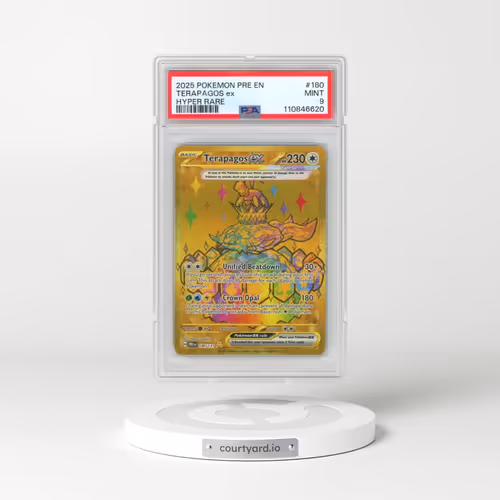 2025 Pokémon Pre EN-Prismatic Evolutions #180 Terapagos EX - Holo Hyper Rare (PSA 9 MINT)