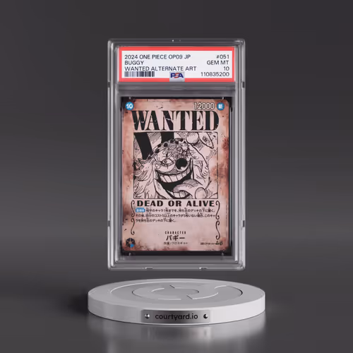 2024 One Piece Japanese OP09-Emperors in the New World #051 Buggy - Wanted Alternate Art (PSA 10 GEM