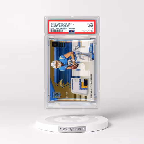 2022 Panini Donruss Elite Epic Materials #EM2 Justin Herbert - Prime (PSA 9 MINT)