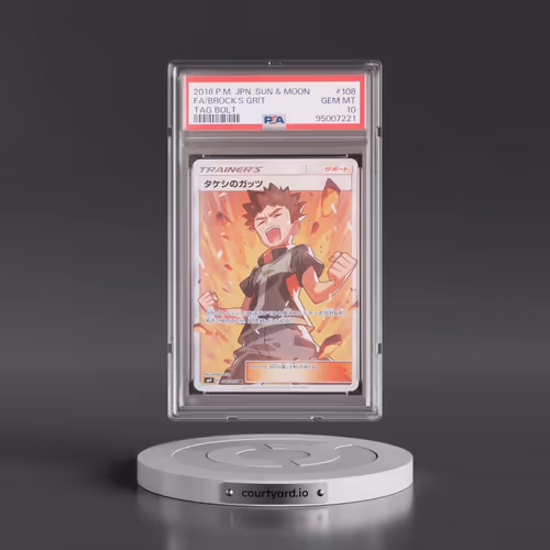 2018 Pokémon Sun & Moon Tag Bolt #108 Brock's Grit - Full Art (PSA 10 GEM MINT)