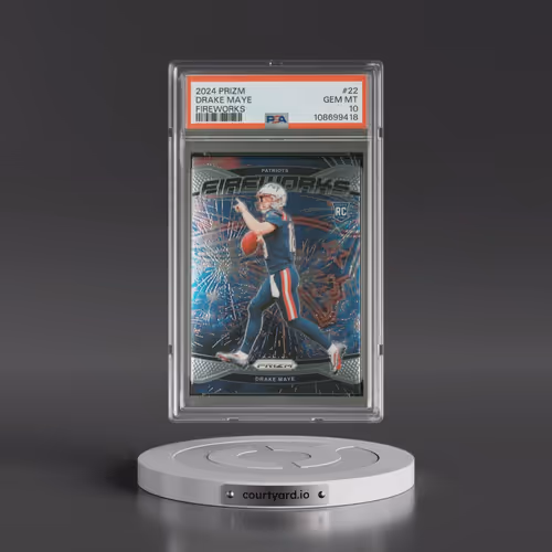2024 Panini Prizm Fireworks #22 Drake Maye (PSA 10 GEM MINT)