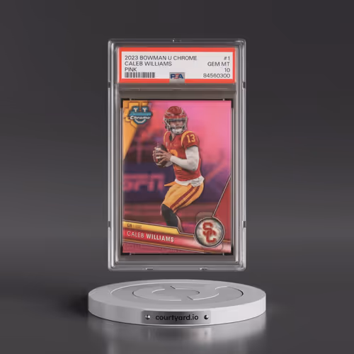 2023 Bowman University Chrome #1 Caleb Williams - Pink Refractor (PSA 10 GEM MINT)