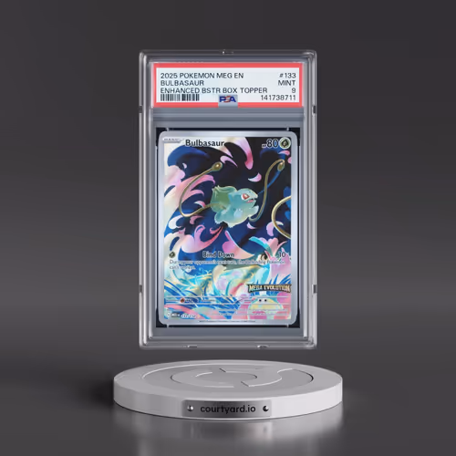 2025 Pokémon Meg EN-Mega Evolution #133 Bulbasaur - Enhanced Booster Box Topper (PSA 9 MINT)