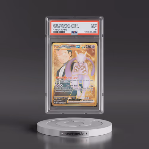 2025 Pokémon Dri EN-Destined Rivals #240 Team Rocket's Mewtwo EX - Holo Hyper Rare (PSA 9 MINT)