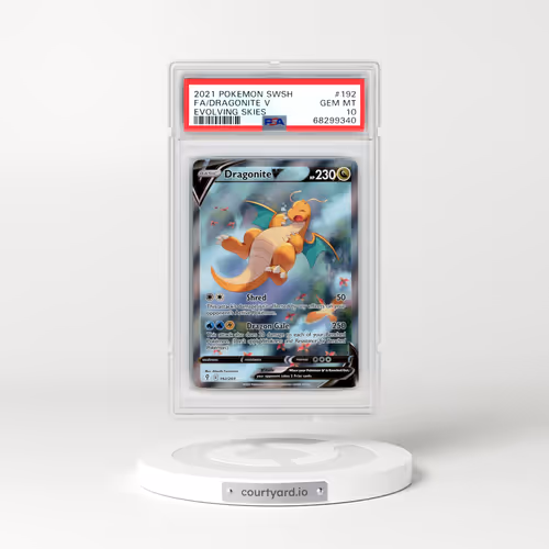 2021 Pokémon Sword & Shield Evolving Skies #192 Dragonite V - Holo Full Art (PSA 10 GEM MINT)