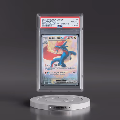 2025 Pokémon Jtg EN-Journey Together #187 Salamence EX - Holo Special Illustration Rare (PSA 8 NM-MT